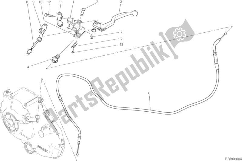 Alle onderdelen voor de Koppeling Controle van de Ducati Monster 797 Thailand USA 2019